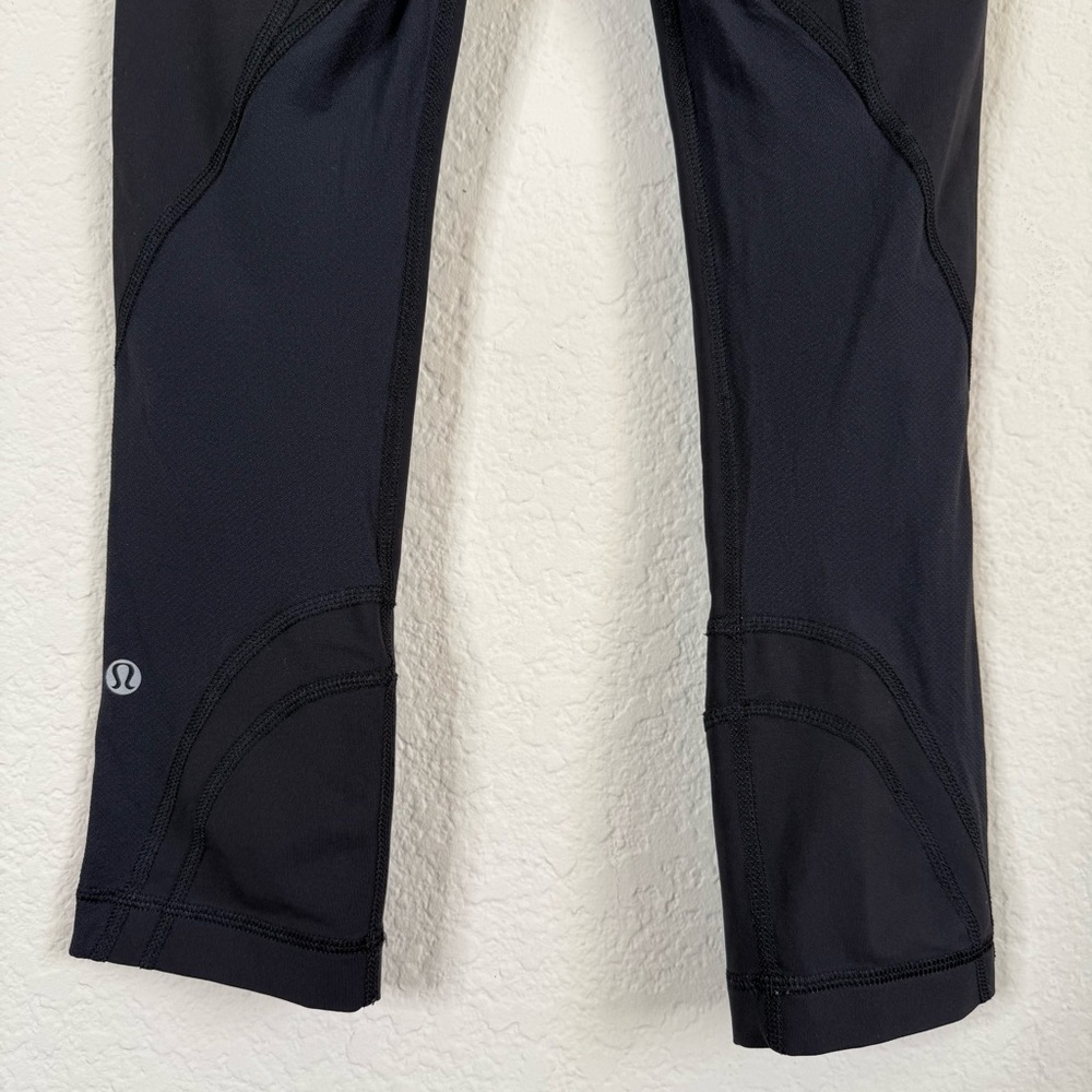 Lululemon Womens Black Cropped Athletic Workout Pants Size 2 - Picture 7 of 14